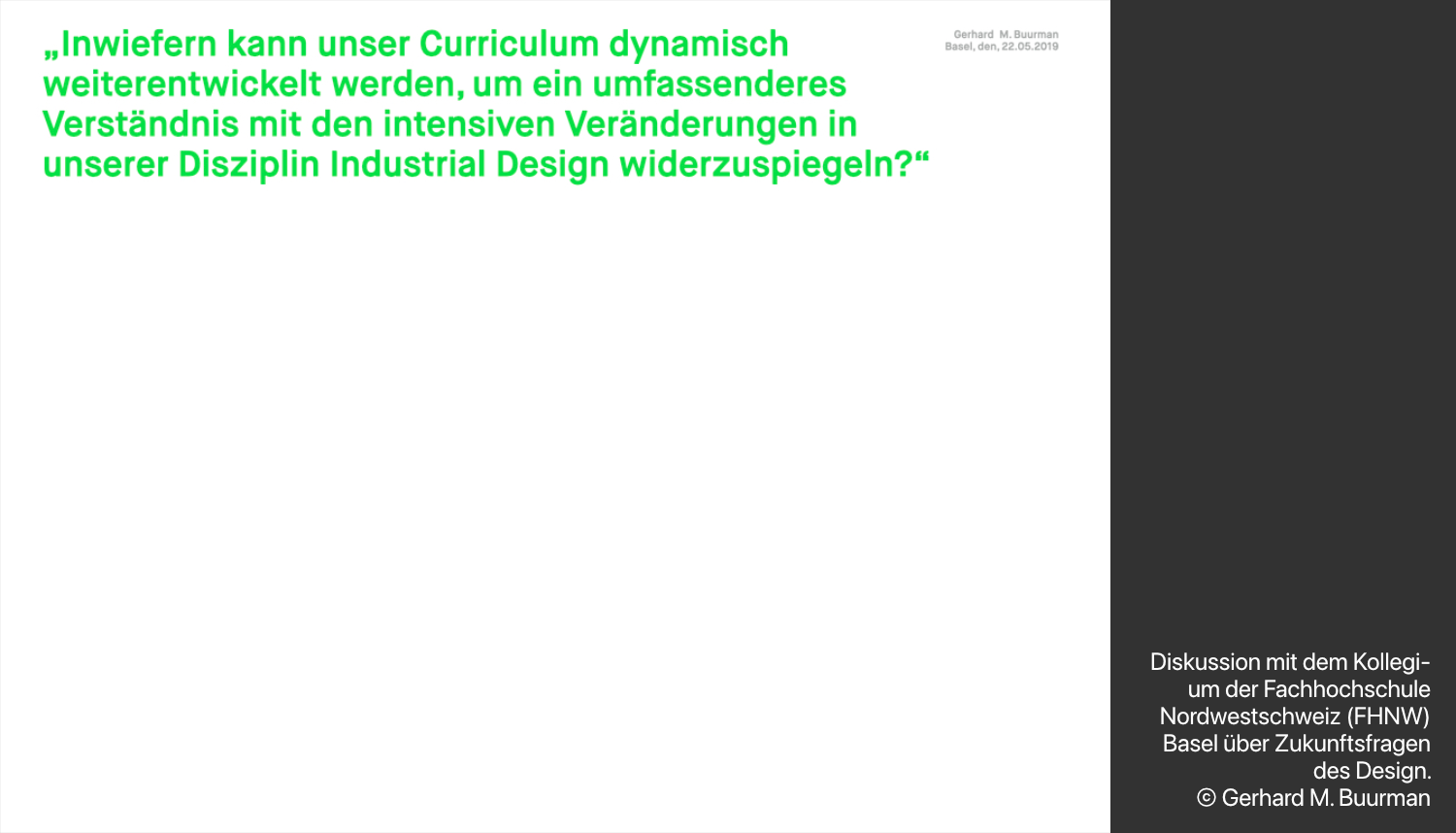 Diskussion an der FHNW Basel, Zukunft des Design / © Gerhard M. Buurman