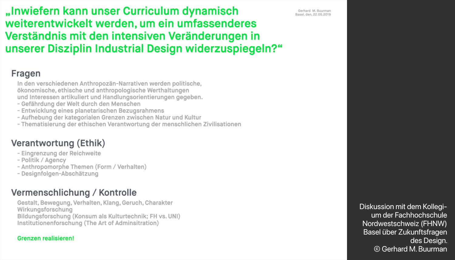 Diskussion an der FHNW Basel, Zukunft des Design / © Gerhard M. Buurman